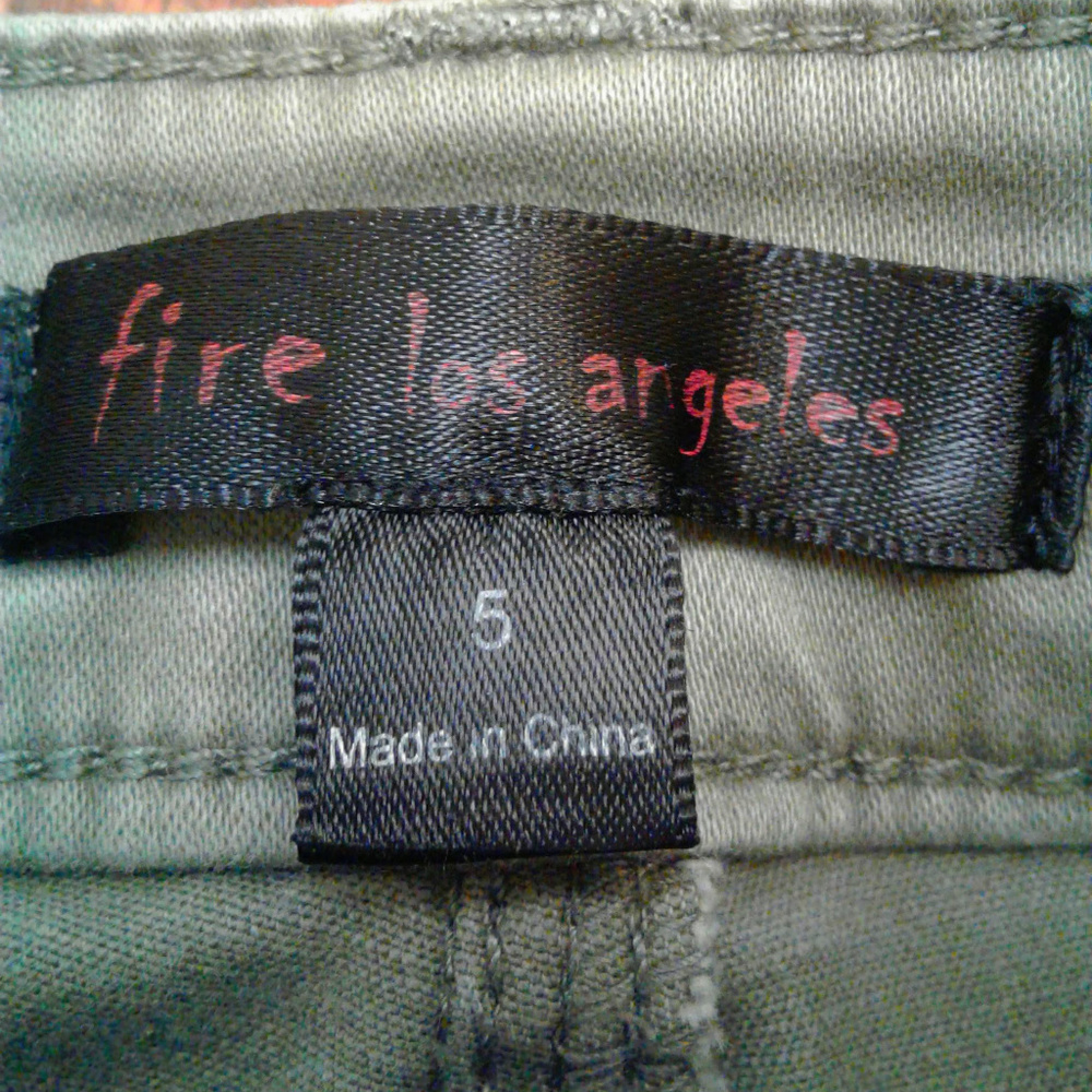 Fire Los Angeles Olive Color Skinny Jeans SZ 5 - Picture 7 of 9